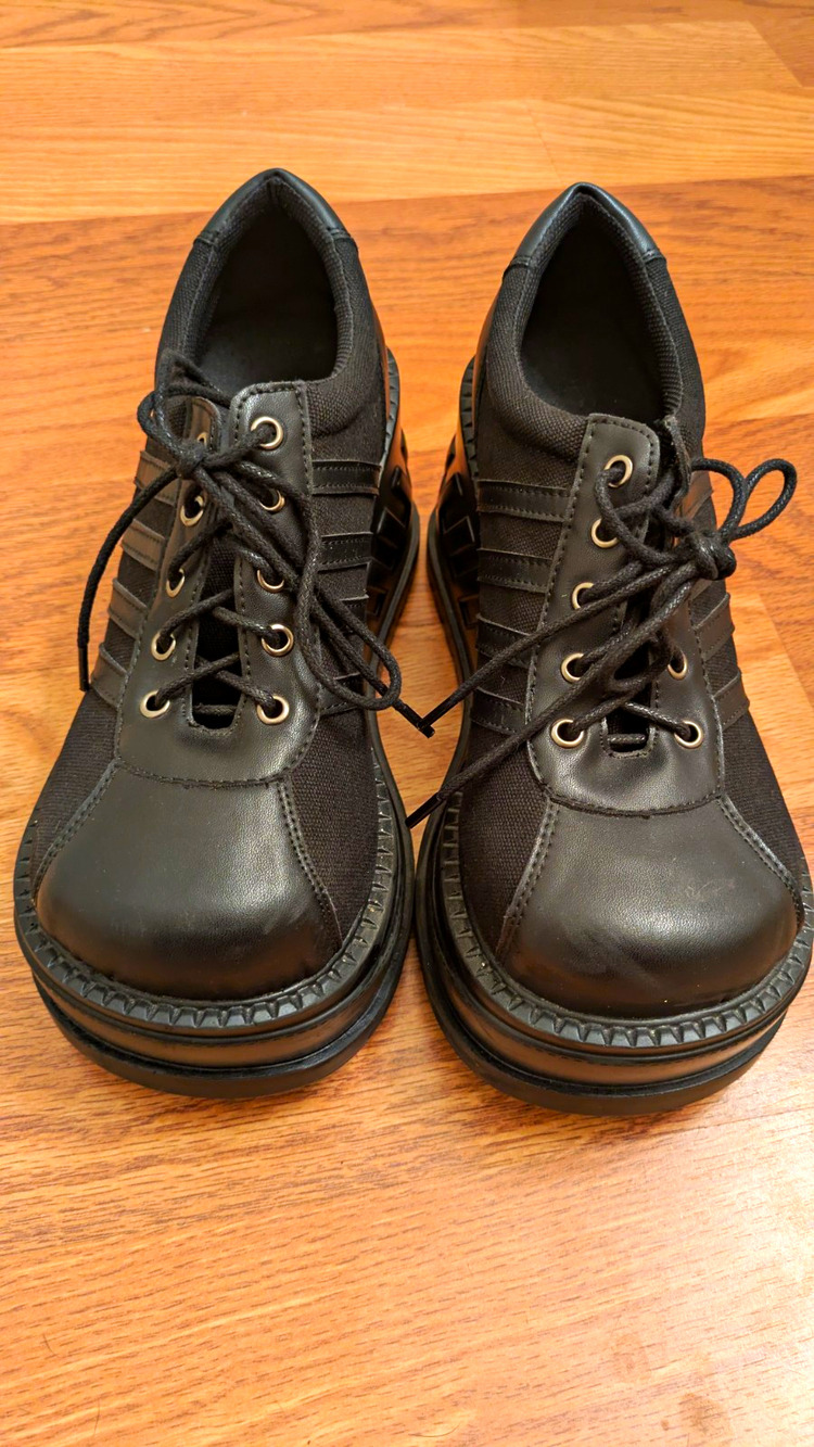 Vintage 90s Demonia Stomp Black Chunky Platform Sneakers Goth Punk Rave US 7.5